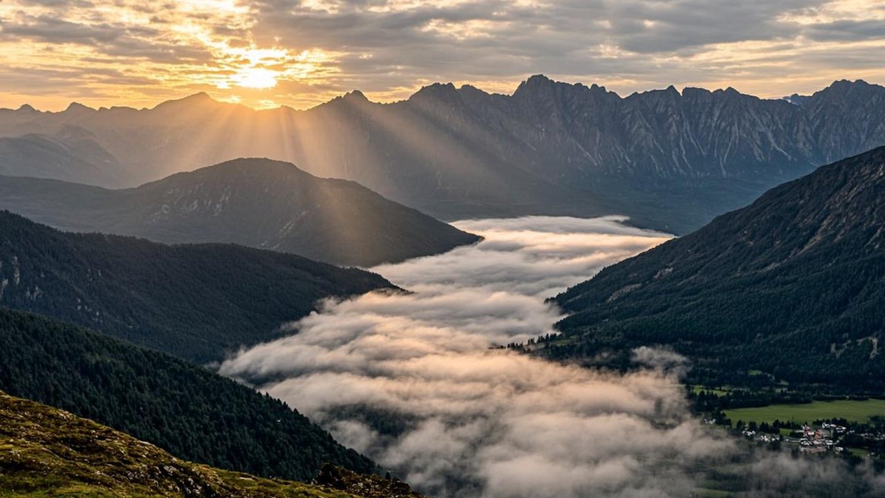 Alpine ridgelines at sunrise